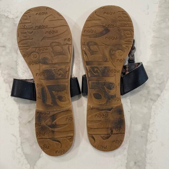 Mad Love Braided T-Strap Flip Flop Sandals Women’s 10 Black Strap Boho Summer - Picture 8 of 9